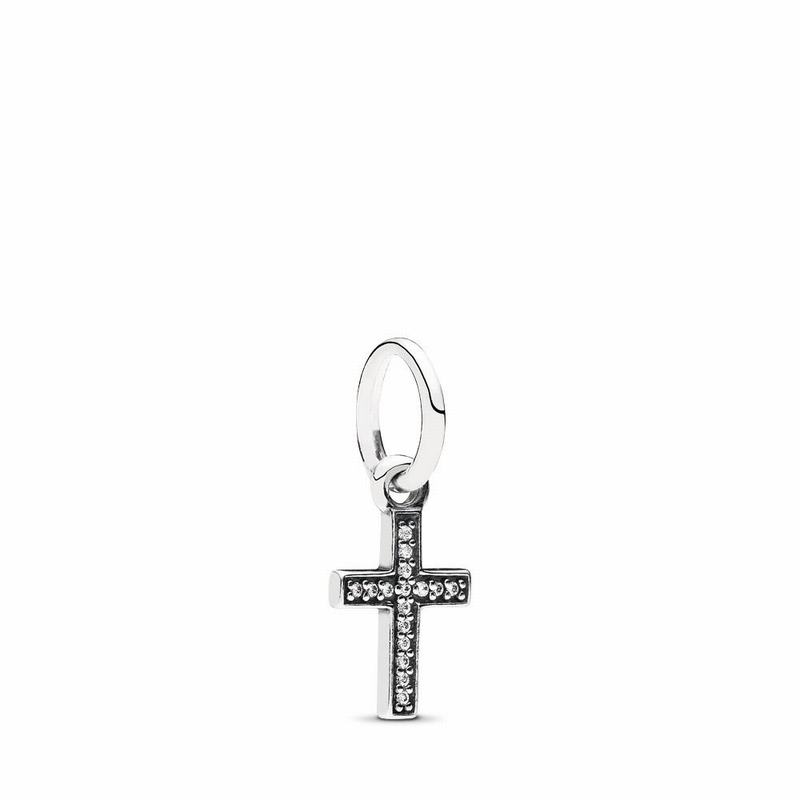 Pandora Symbol Of Faith Cross Dangle Charm - Sterling Silver/Cubic Zirconia - Canada | AP2678VE